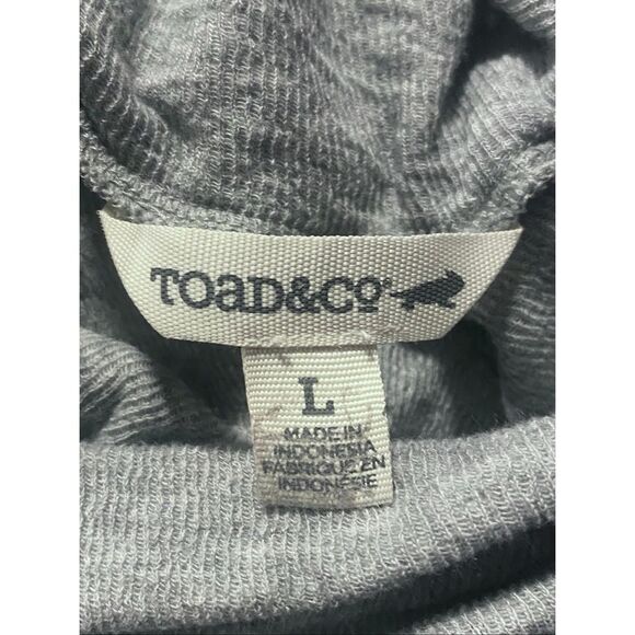 Toad&Co Women’s L Gray Cowl Neck Hoodie Tunic Organic Cotton Blend Long Sleeve - Picture 6 of 6